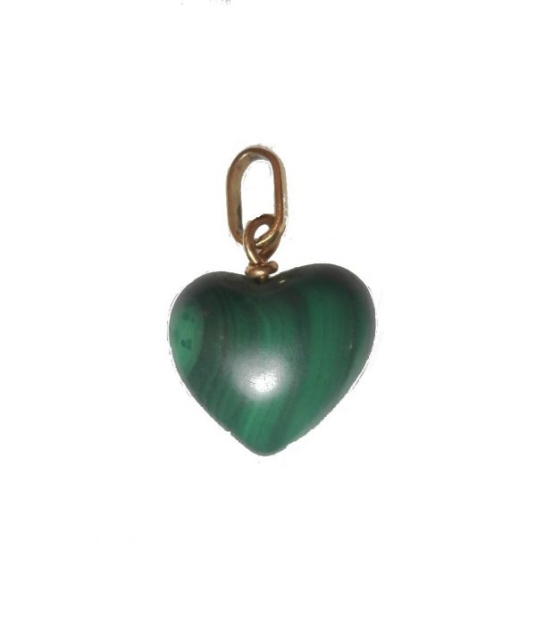 Ciondolo oro con cuore malachite